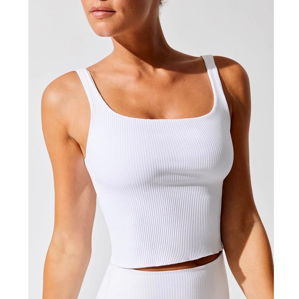 Carbon 38 White Ribbed Tank- Size Medium- Originally $88